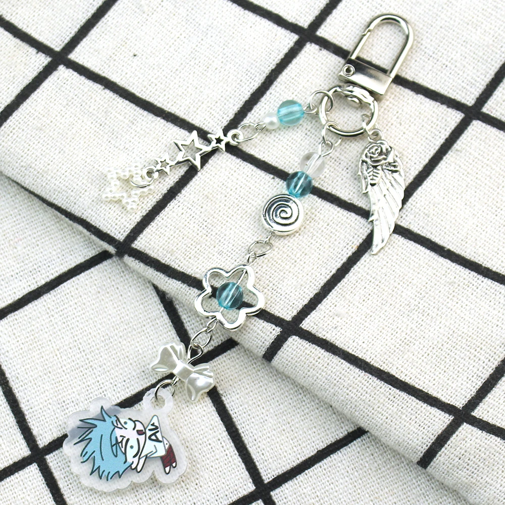 أنيمي الغريبة المرحلة إيفان حتى تأثيري مفتاح سلسلة الاكريليك Kawaii سلاسل المفاتيح على ظهره قلادة حلية سيارة حلقة رئيسية اكسسوارات هدية