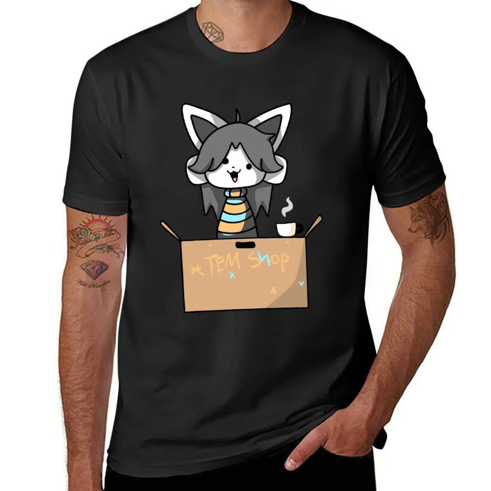 Inspired by Temmie from Undertale T-Shirt anime clothes plain aesthetic clothes t shirts for men cotton