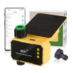 WiFi Garden Water Timer w/ Dual Solar and USB Charging Options Precise Irrigation Control Smart Sprinkler Controller Rain Sensor