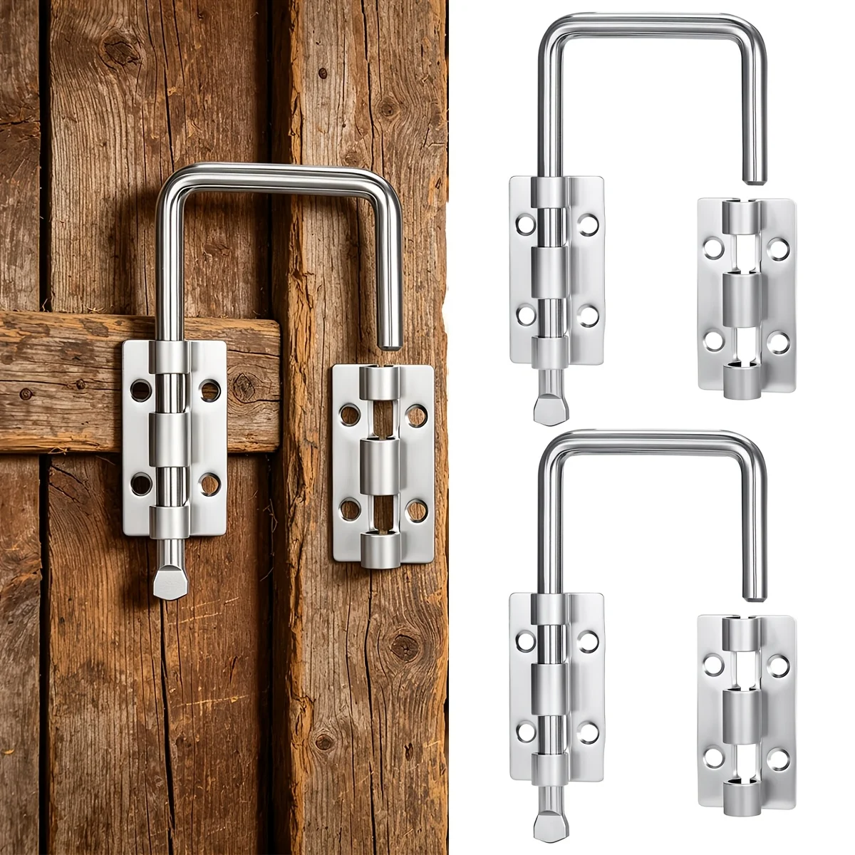 Sliding Door Latch, 90-Degree or 180-Degree Barn Door Latch for Enhanced Home Security, Suitable for Sliding Doors, Sheds