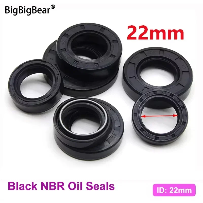 

2/5/10pcs ID 22mm Black NBR Oil Seals TC-22*32/35/38/40/42/45/47/48/50/52*5/7/8/10mm Nitrile Rubber Shaft Double Lip Gasket