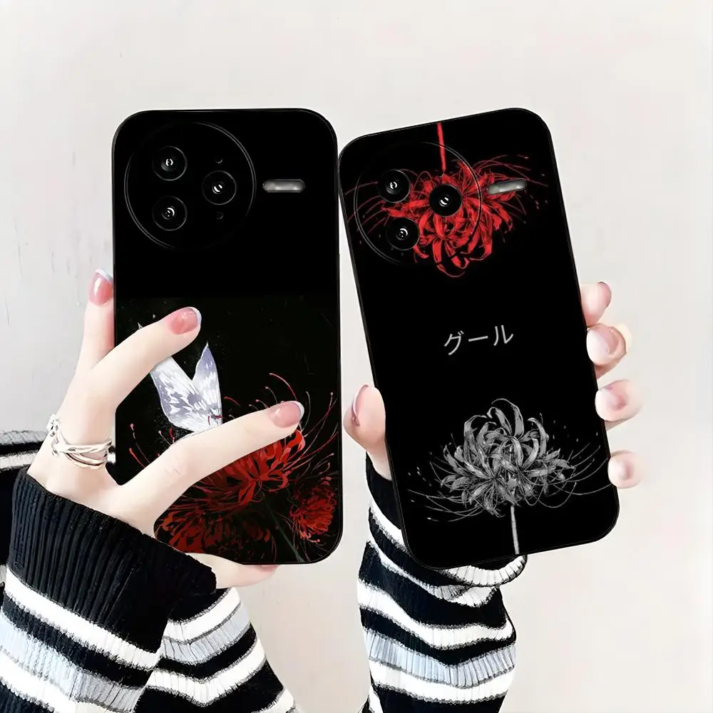 painting design Red spider lily Japan art Phone Case For Xiaomi POCO M7 M6 M5 X7 X6 X5 F7 F6 F5 Soft Black Pro 5G Phone Cover view 3