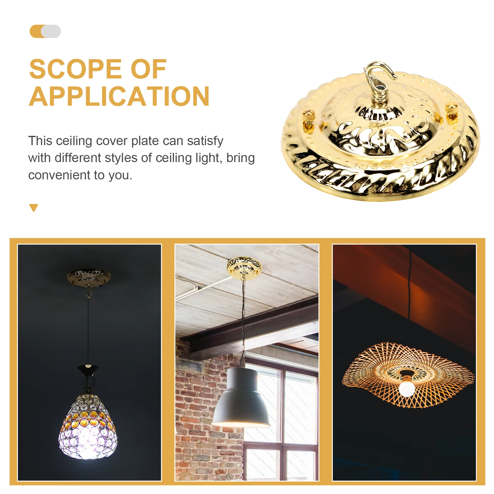

Chandelier Ceiling Plate Hook Lamp Accessories Sturdy Holder Decorative Pendant Base for Cafe Bar Restaurant