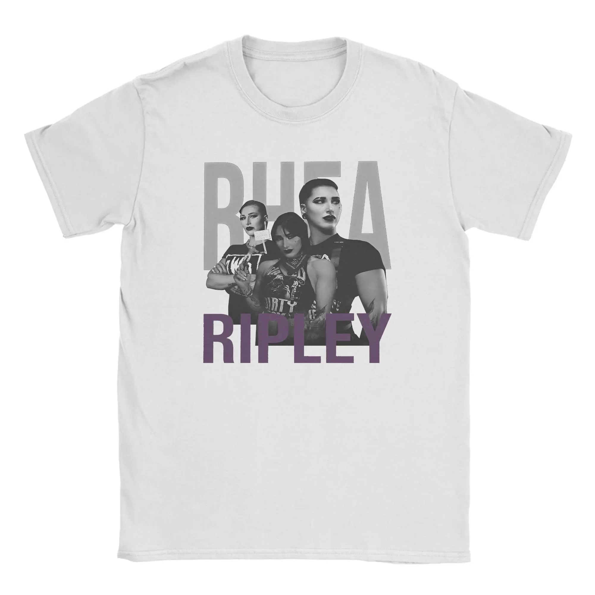 

Bootleg Design Rhea Ripley Wrestling Wrestler T Shirts for Men Cotton Humorous T-Shirt Round Collar Clothing Summer