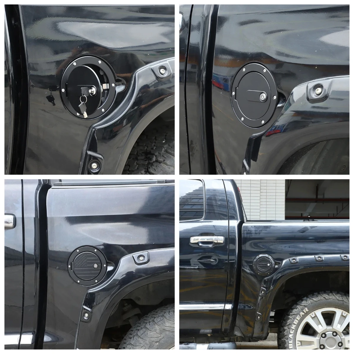 

For Toyota Tundra 2007-2021 Aluminium Alloy Car Oil Fuel Tank Cap With Key Anti-Theft Lock Cover Stickers Car Accessories