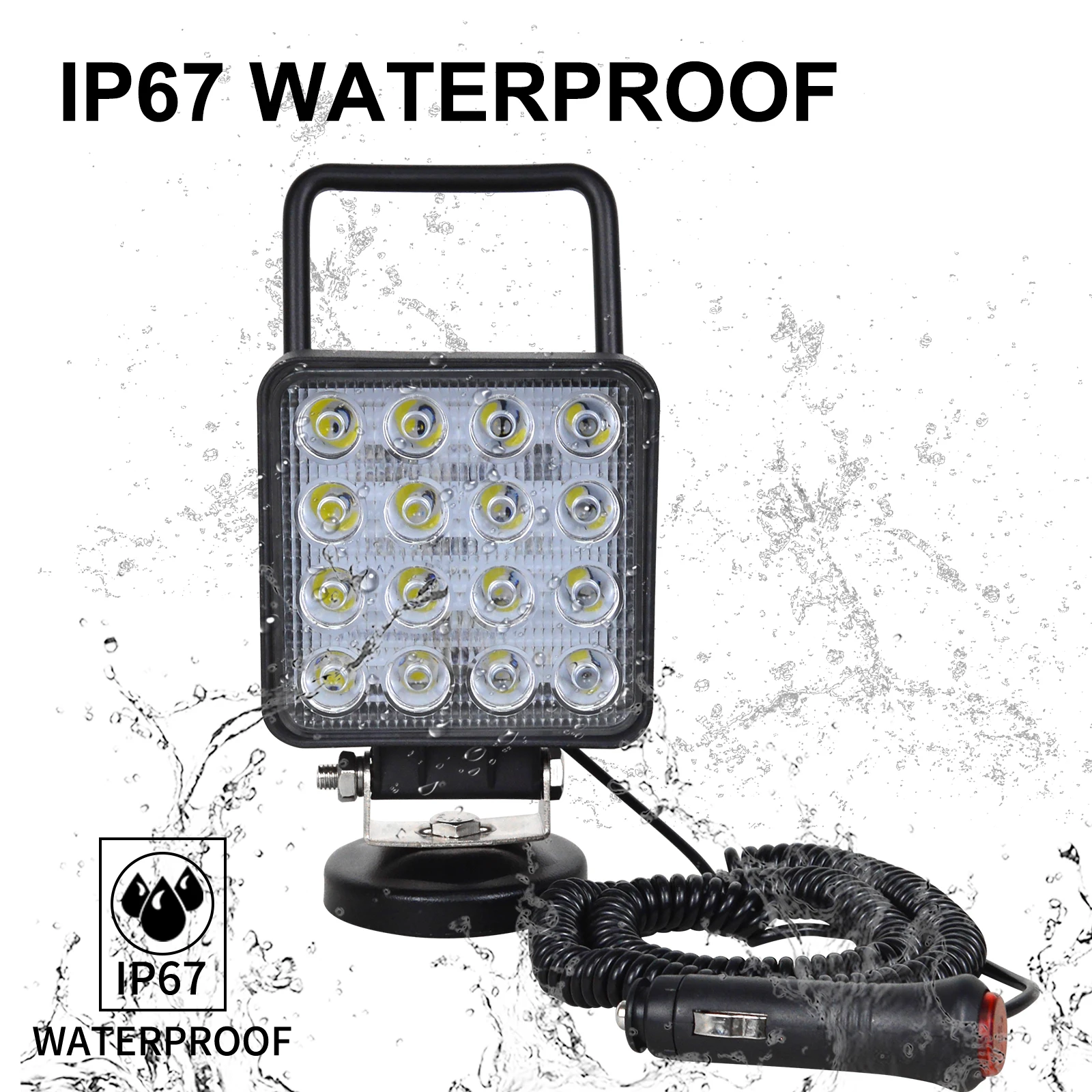 4 Zoll tragbares LED-Arbeitslicht 27 W 42 W 48 W Flutlicht-Magnetfußlampe Auto LKW Fahren Offroad 4WD 4x4 SUV ATV UTV 12 V 24 V – Detail 23