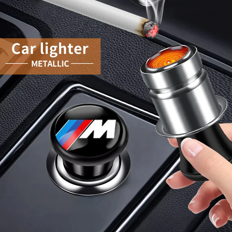 1Pcs Auto Interior Cigarette Lighter Power Plug Emblem for BMW M Performance M5 320 325 E28 E30 E34 E36 E39 E46 X5 X6 F01 F02