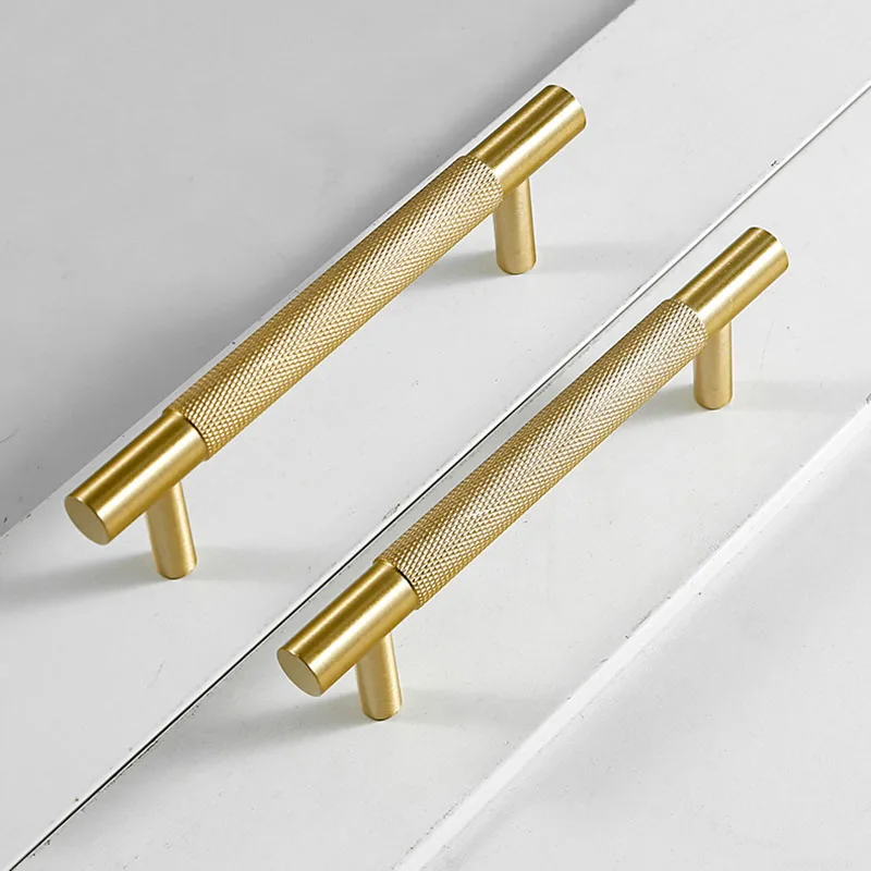 Cutting Diamond Brass Cabinet Handles Knurling Wardrobe Pull Drawer Knob American Textured Furniture DoorBar Handle for Dresser