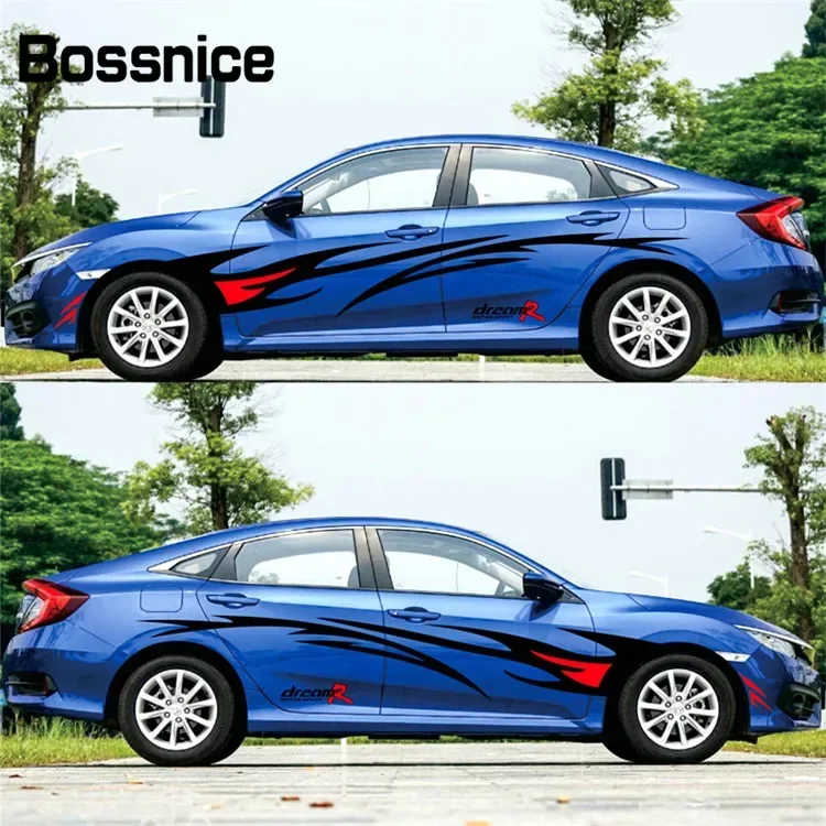 Bossnice Car Styling Flame Graphics Design Car Sticker For Whole Auto Body Vinyl Sticker Waterproof Car Decoration Universal