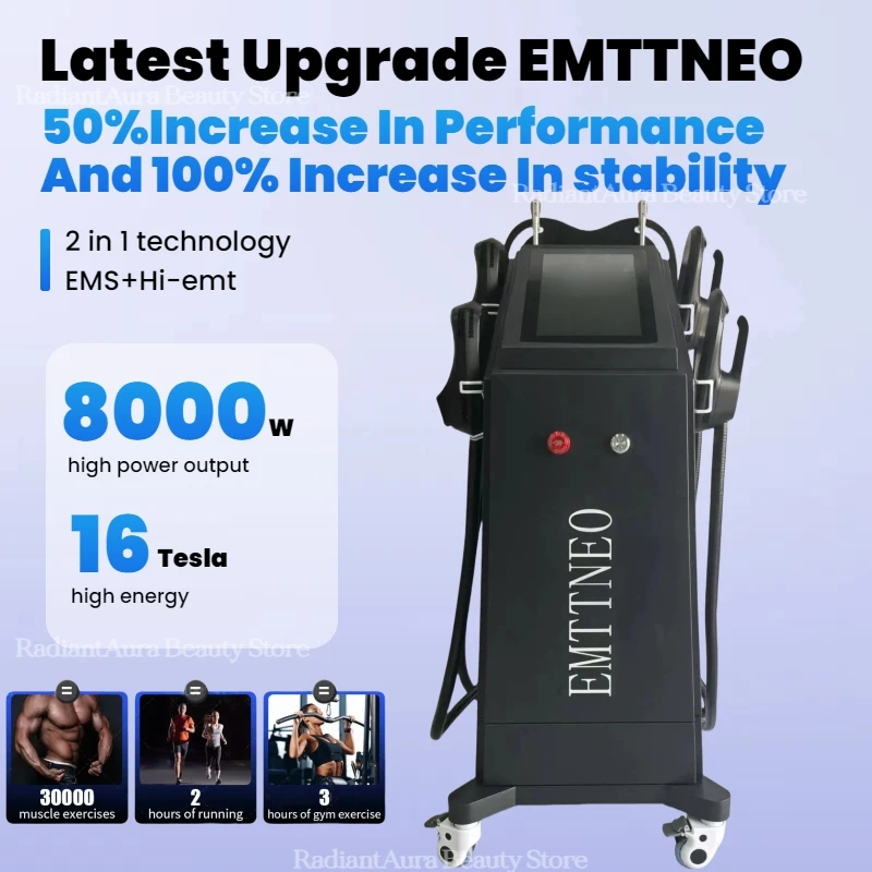 

EMTTNEO PRO 8000W NEO Slimming EMS+EMT/RF Nova Body Sculpting EMS Hi-EMT Pelvic Muscle Stimulator Salon RF Hi-EMT Body Sculp