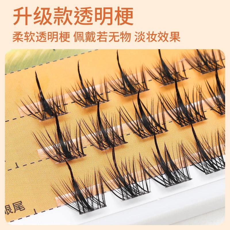 Grafting World Trilogy Of The Lazy Man Pseudoeyelash Transparent Stalk Soft Segmented Natural Simulation Single Cluster Grafting