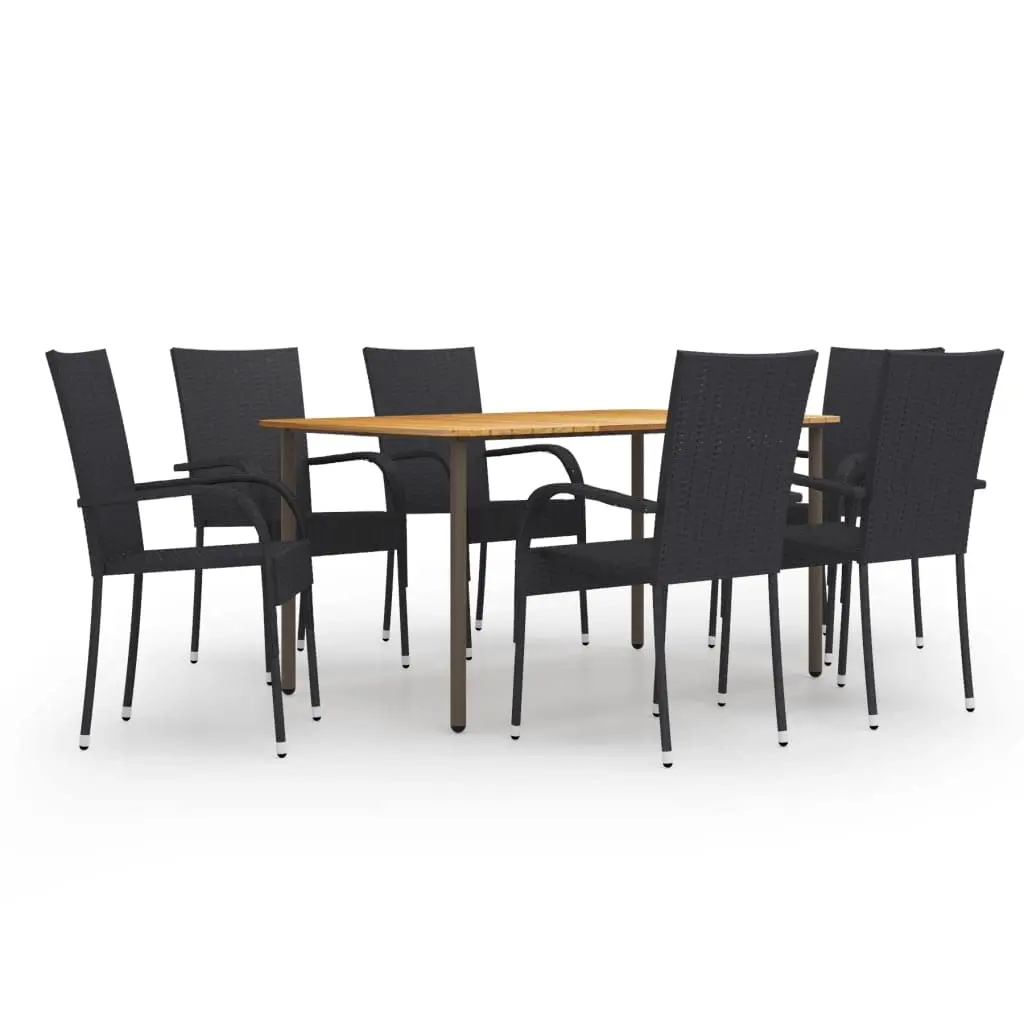 7 Piece Patio Dining Set Poly Rattan Sofa & Ottoman with Deep Seat Cushion for Backyard Garden Balcony, Customized
