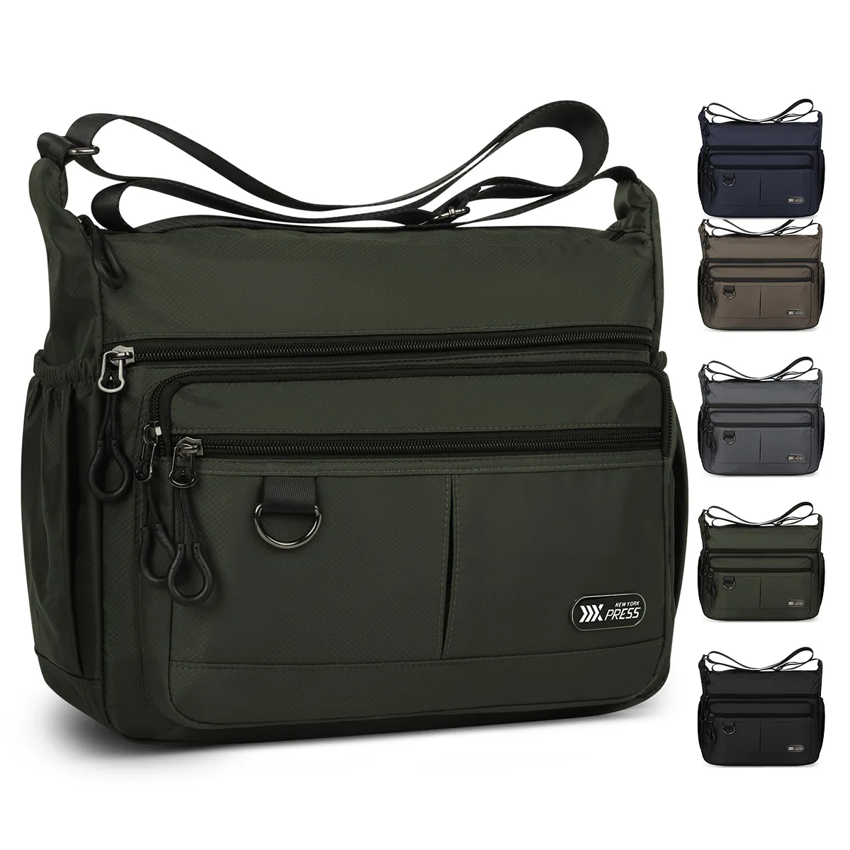 

Casual Men Crossbody Bags Male Nylon Shoulder Bags Boy Messenger Bag Man Handbags For Travel Casual Large Satchel Green Bags
