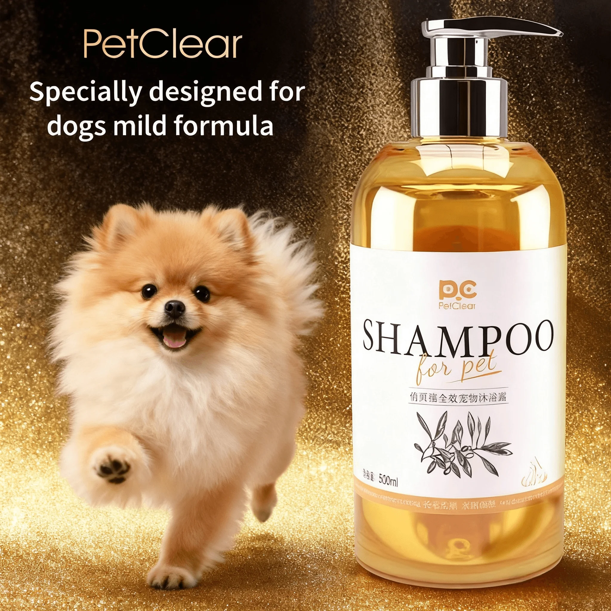 شامبو وبلسم للكلاب 2 في 1 من PETCLEAR، تركيبة خفيفة، جل حمام الجرو، 500 مل، منتجات تنظيف بتصميم خاص للكلاب