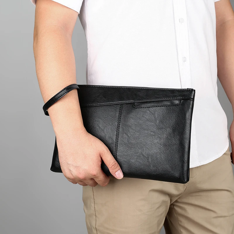 Fashion Business Men Day Clutch Bag High Quality PU Leather Male Money Handbag Casual Men\'s Cardholder Case Pouch Bag Clutch