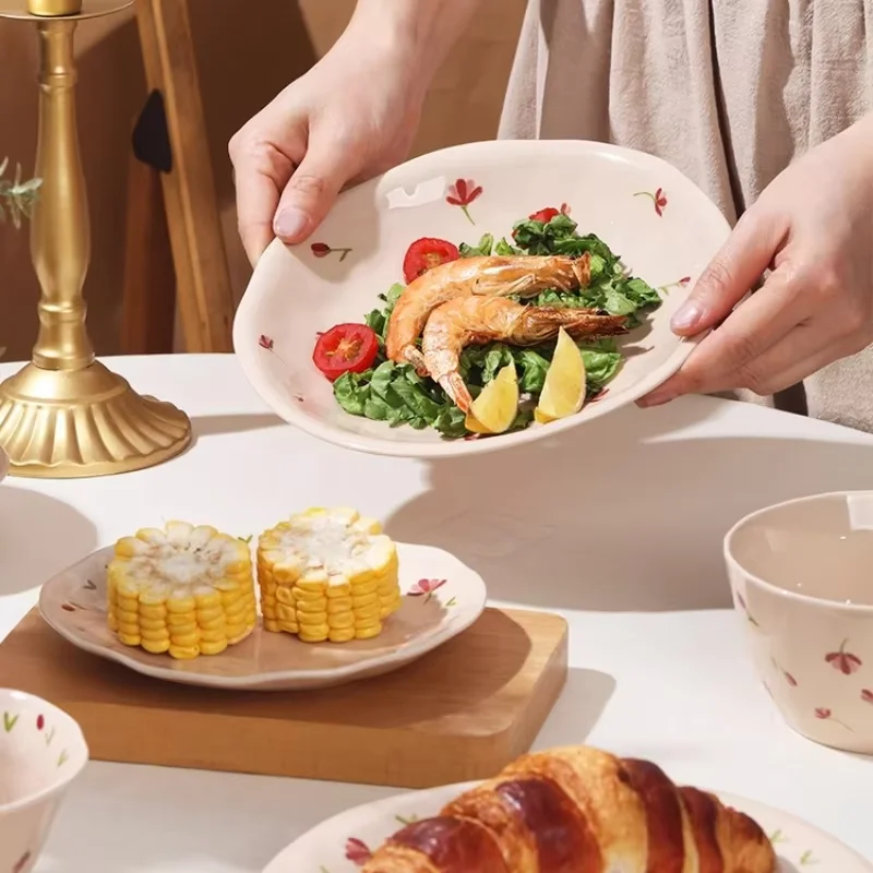 High-quality Ceramic Bowl Plate Set Especially Beautiful For Home Use Moving Into A New Home Tableware Bowl Plate Combination.