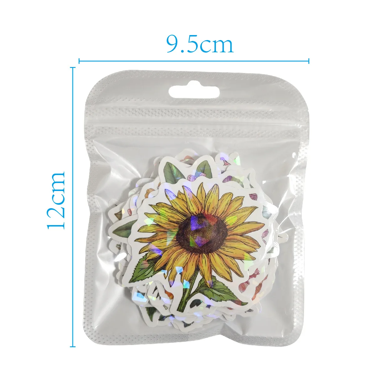 Shiny Holographic Floral Stickers Self Adhesive Waterproof Vinyl for Water Bottle Computer Journal Gift Suitcase view 6