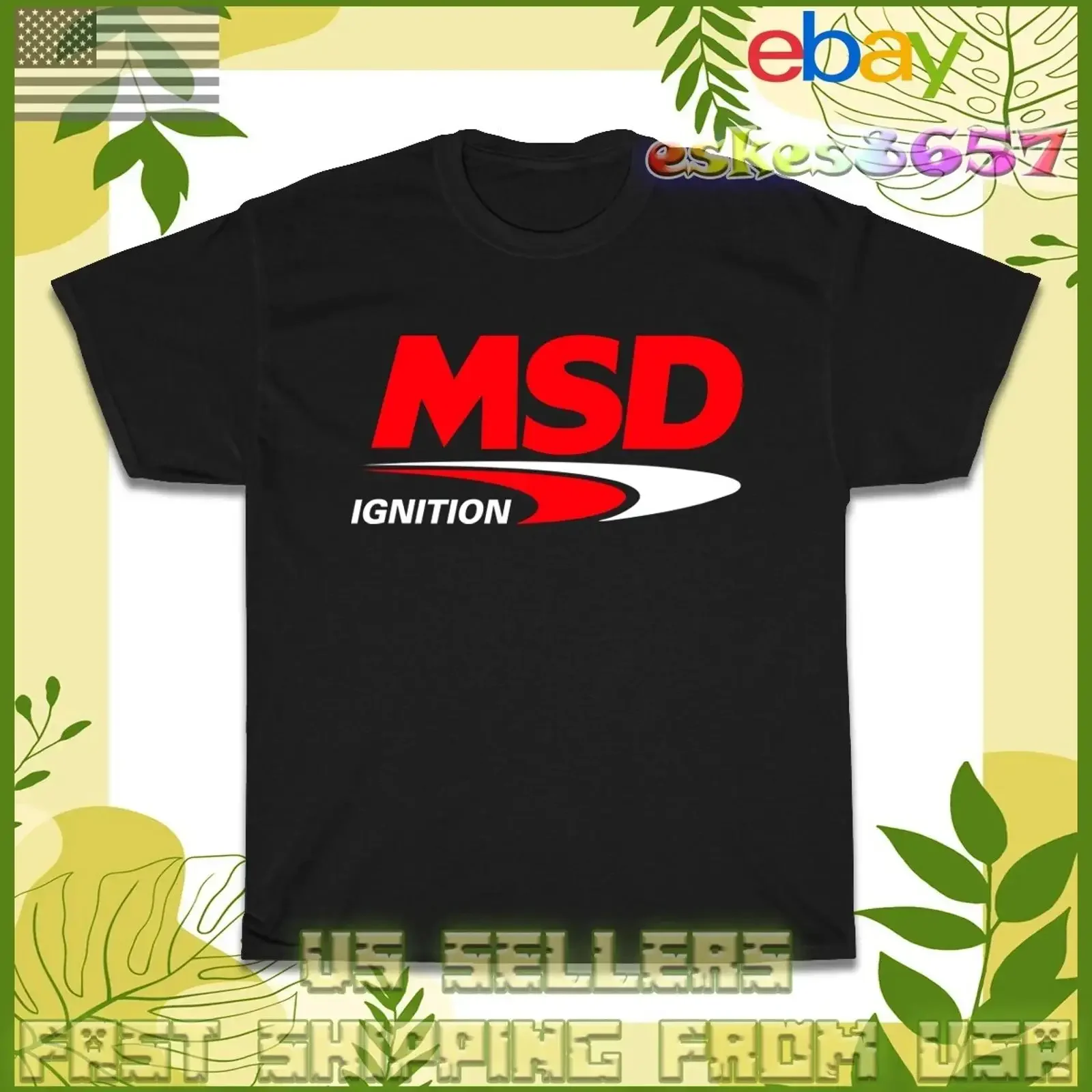 New MSD Racing Ignition Logo Men's T Shirt American Style Image 1 of 4 vintage Washed Stylish Soft Versatile Comfortable