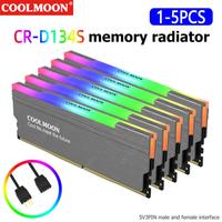 COOLMOON CR-D134S ARGB RAM Heatsink Heat Spreader Cooler Shenguang Sync 5V-3PIN ARGB Cooler for Desktop PC Computer Memory 1-5pc