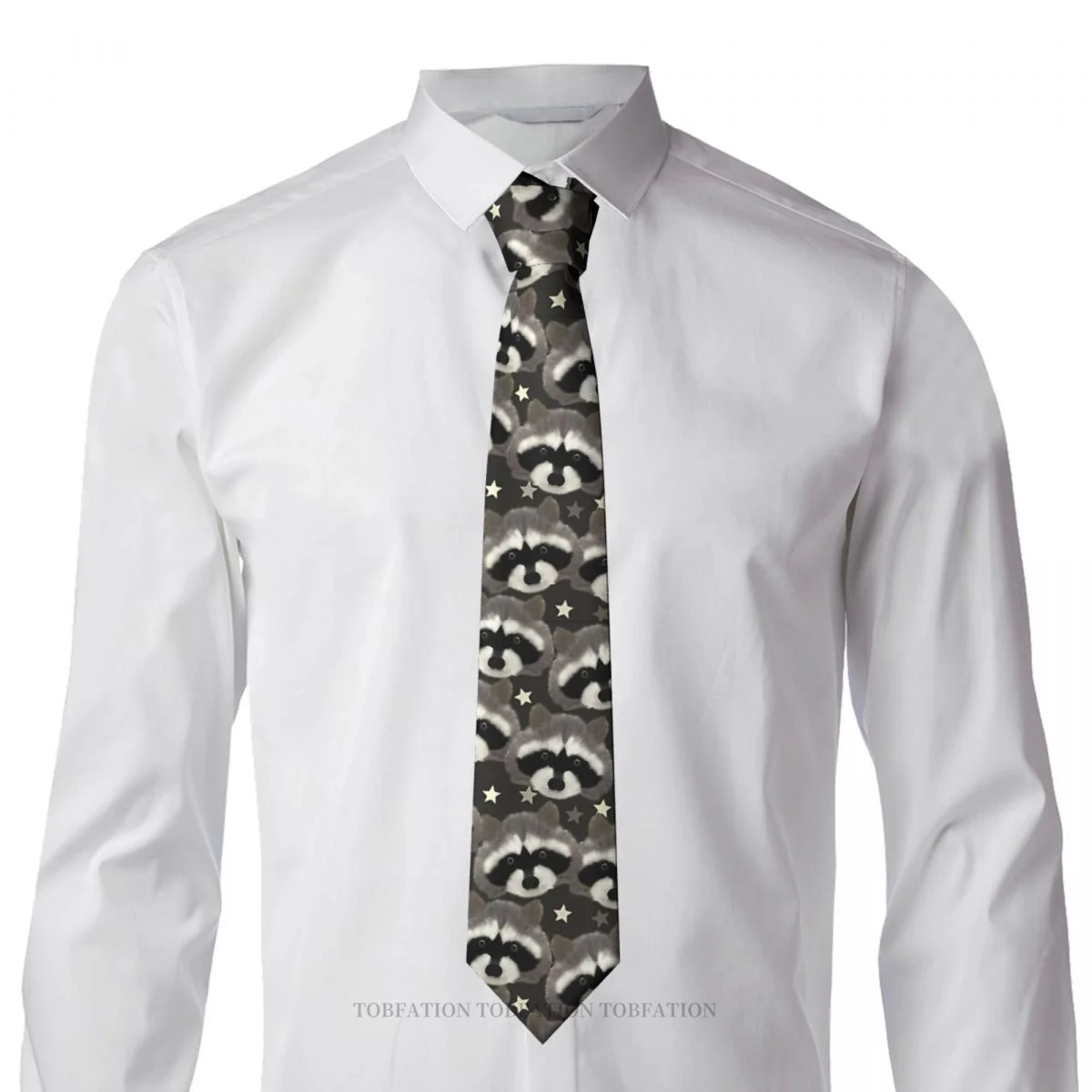 Raccoon Heads Stars Men Ties 3D Printed Hip-Hop Street Business Wedding Party Shirt Accessories