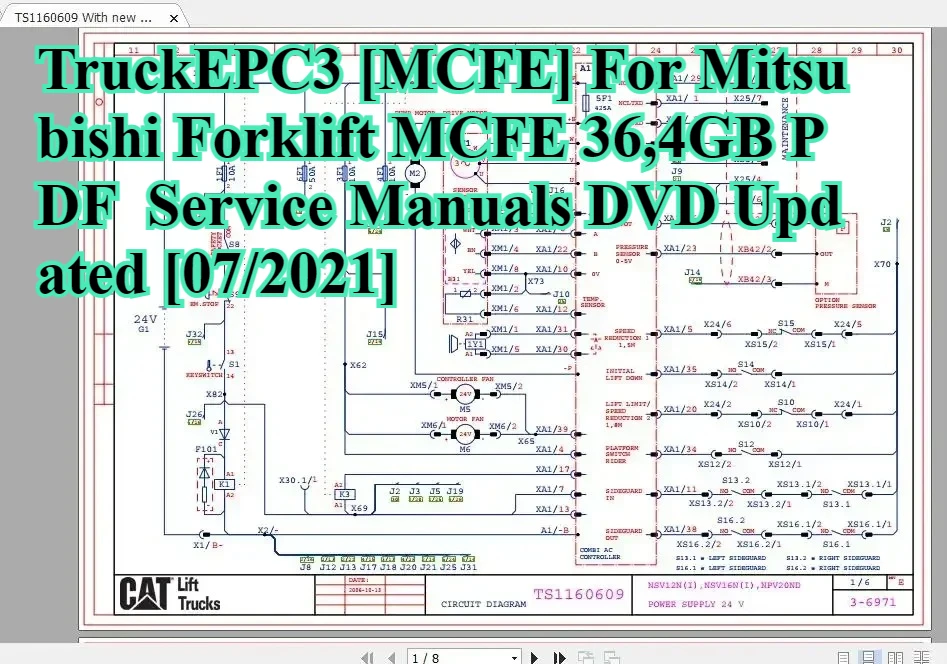 

TruckEPC3 [MCFE] Для вилочного погрузчика Mitsubishi MCFE 36,4 ГБ PDF-управление Обновленный DVD [07/2021]