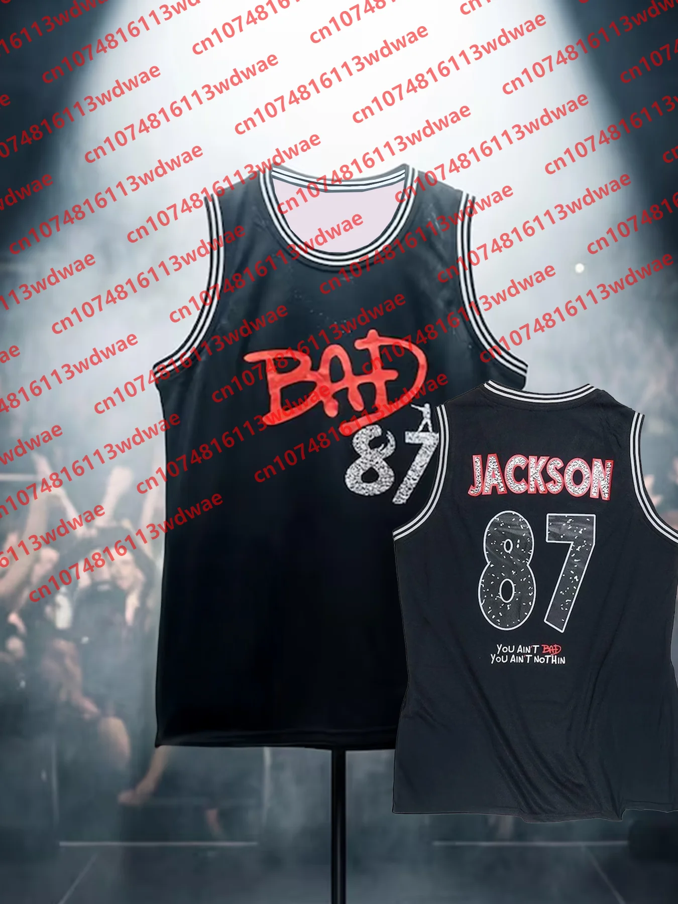 2026 Neues Michael Jackson BAD 87 Basketball-Trikot Herren Ärmelloses Retro-Pop-Musik-Fan-Tanktop Streetwear Kinder-Uniform