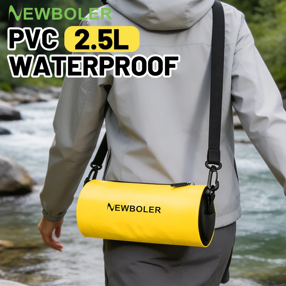 NEWBOLER Bolsas impermeables de PVC seco, bolso de hombro para hombres y mujeres, bolsas de natación al aire libre de 2,5 L, bolsas para rafting