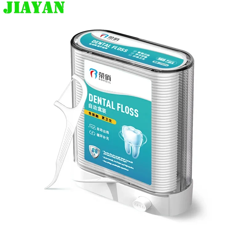 JIAYAN-hilo Dental portátil de 50/80/108 piezas, paquete familiar de cuidado bucal, organizador de palillos de dientes, palos de hilo Dental de presión