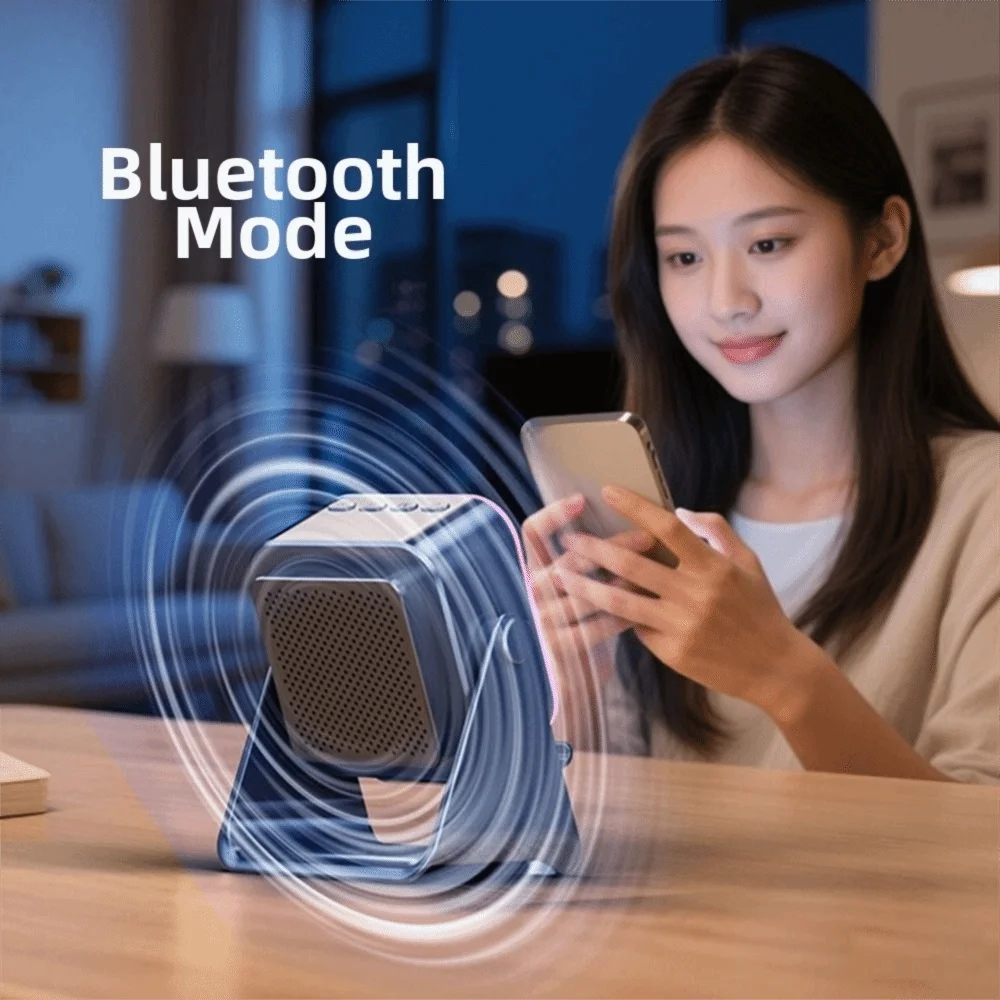 Auto-induction Wireless Induction Speaker Portable RGB Light Bluetooth Speaker Phone Stand Adjustable 8 Mode