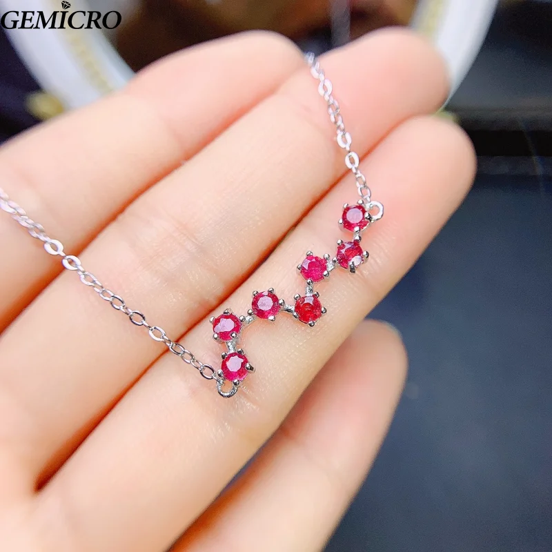 925 Sterling Silver Natural Ruby Women's Bracelet Party Gifts High Jewelry The Big Dipper/TBD/BD Star Bracelet Silver Jewelry