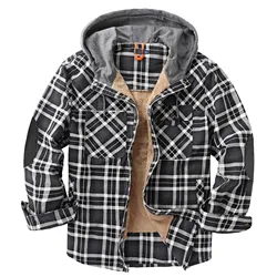 Men's Jacket Plaid Shirt Large Size Thermal Top Coat for Men
