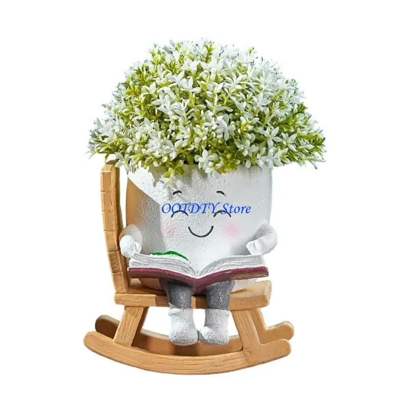 367A Charm Pot Rocking Design Drainage Hole for Plant Lovers Holiday