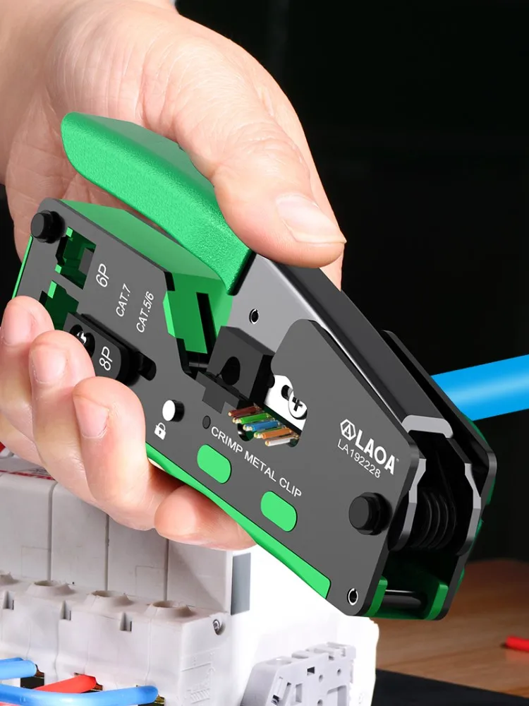 Imagem -04 - Alicate de Rede Laoa Cat5 5e Terminal Crimper 8p8c Rj45 6p2c 6p4c 6p6c Rj11 Rj12 Alicate de Friso Cortador de Fio Descascando Alicate