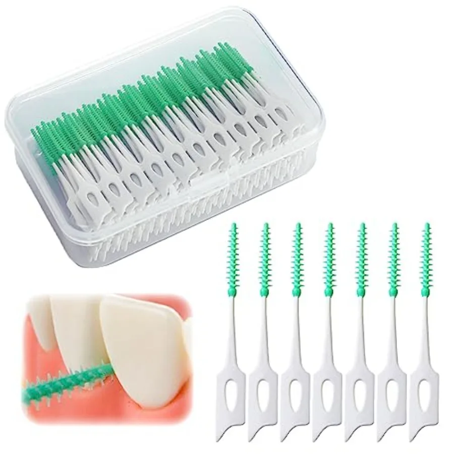 

160PCS Portable Soft Silica Gel Toothpick Dental Floss Picks Soft Original Suitable for Oral Care of Adults and s, Toothpick Br