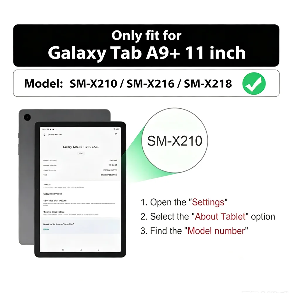 Case for Samsung Tab A9 Plus (SM-X210 X215 X216 X218), Dual Protection of Hard and Soft Duty Rugged Armor Case Shockproof Cover