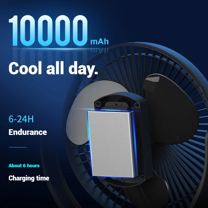 2025 новый 8-дюймовый небольшой вентилятор, USB-зарядная станция, зажим на вентилятор, офисный рабочий стол, небольшое домашнее хозяйство, общежитие, портативный электрический вентилятор