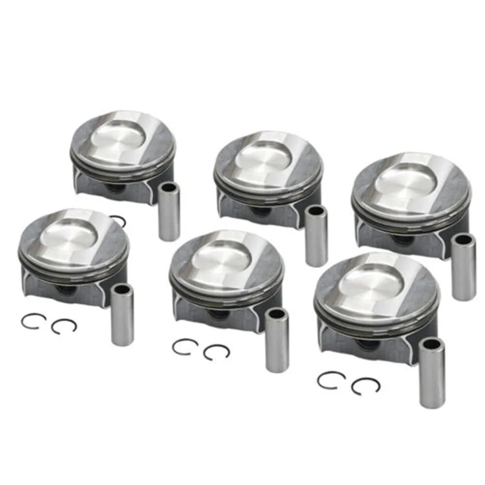 6pc Pistons Rings Set M276 For 2011-2015 Mercedes-Benz C300 C350 E350 ML300 R350 S350 CLS300 CLS350 GLE350 SL350 3.5L V6