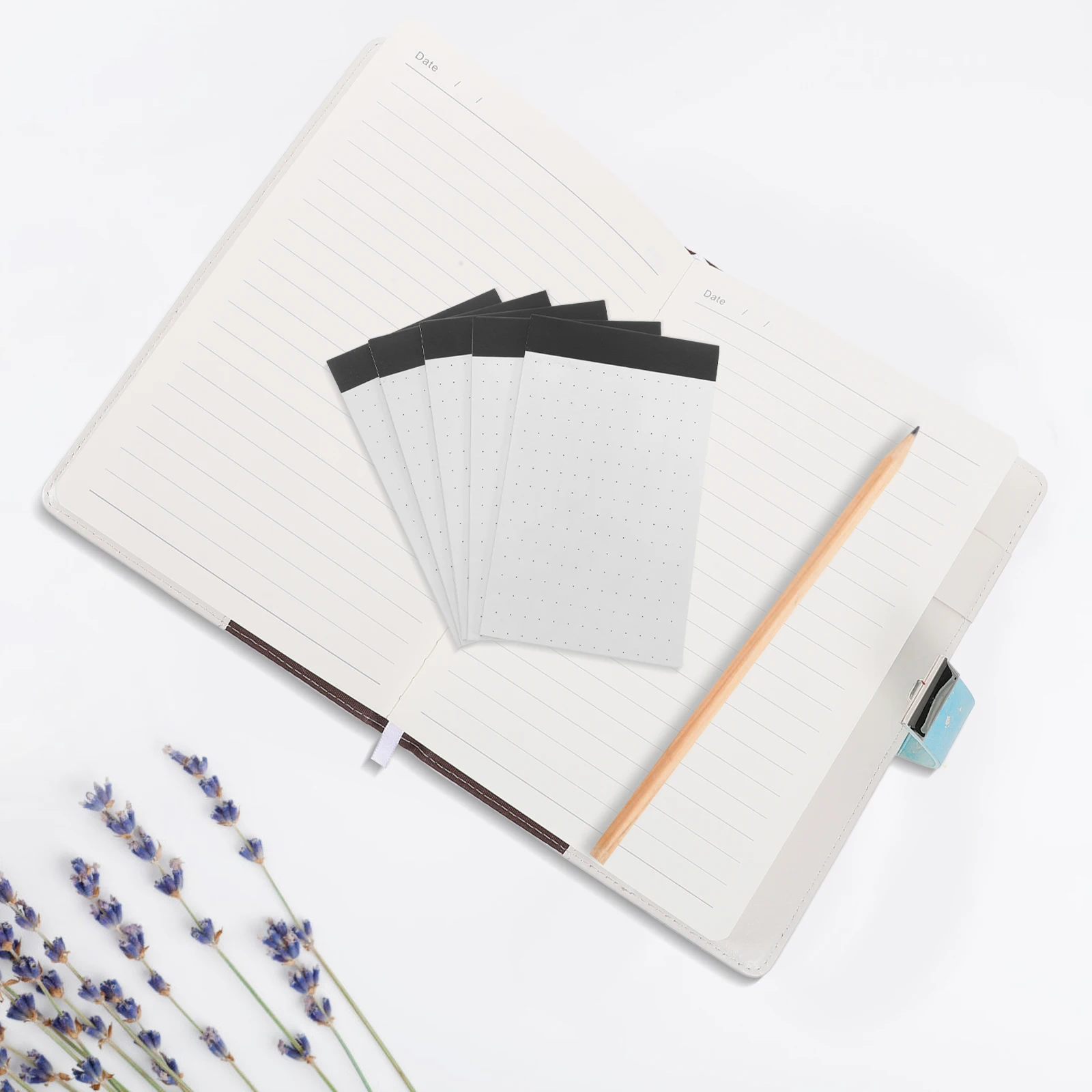 

5Pcs A7 Dotted Paper Notepads Mini Pocket Size Grid Paper Jotter Cards for Notes Reminders Office