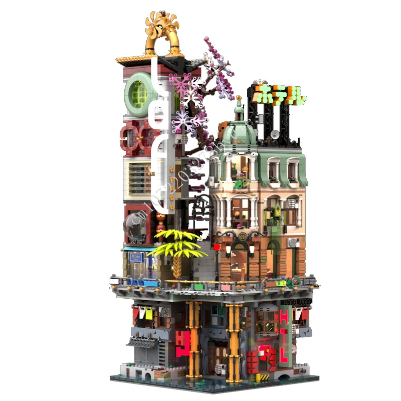 

5991PCS City Hotel Corner MOC Creative street view Model Building Blocks Architecture DIY Education Assembly Model Toys Ages