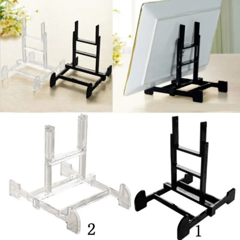 Adjustable Display Stands Transparent Black Display Holder Easel Bowl Plate Art Photo Picture Frame Holder Coin Jewelry Rack