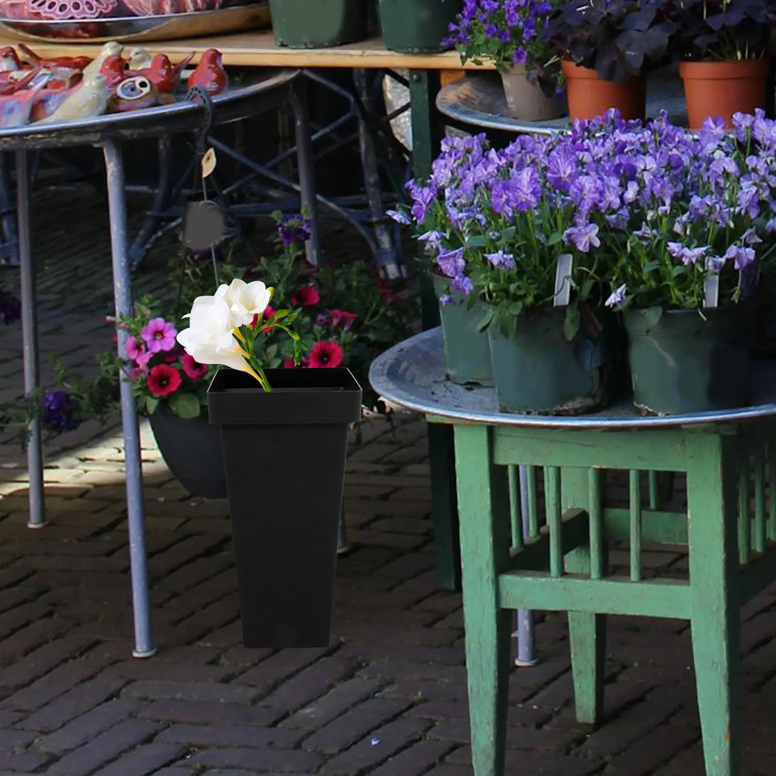 Seau à fleurs en plastique, 2 pièces, conteneurs rustiques pour arrangements floraux, pour la maison, le bureau, le jardin, le balcon, les décorations de fleuriste