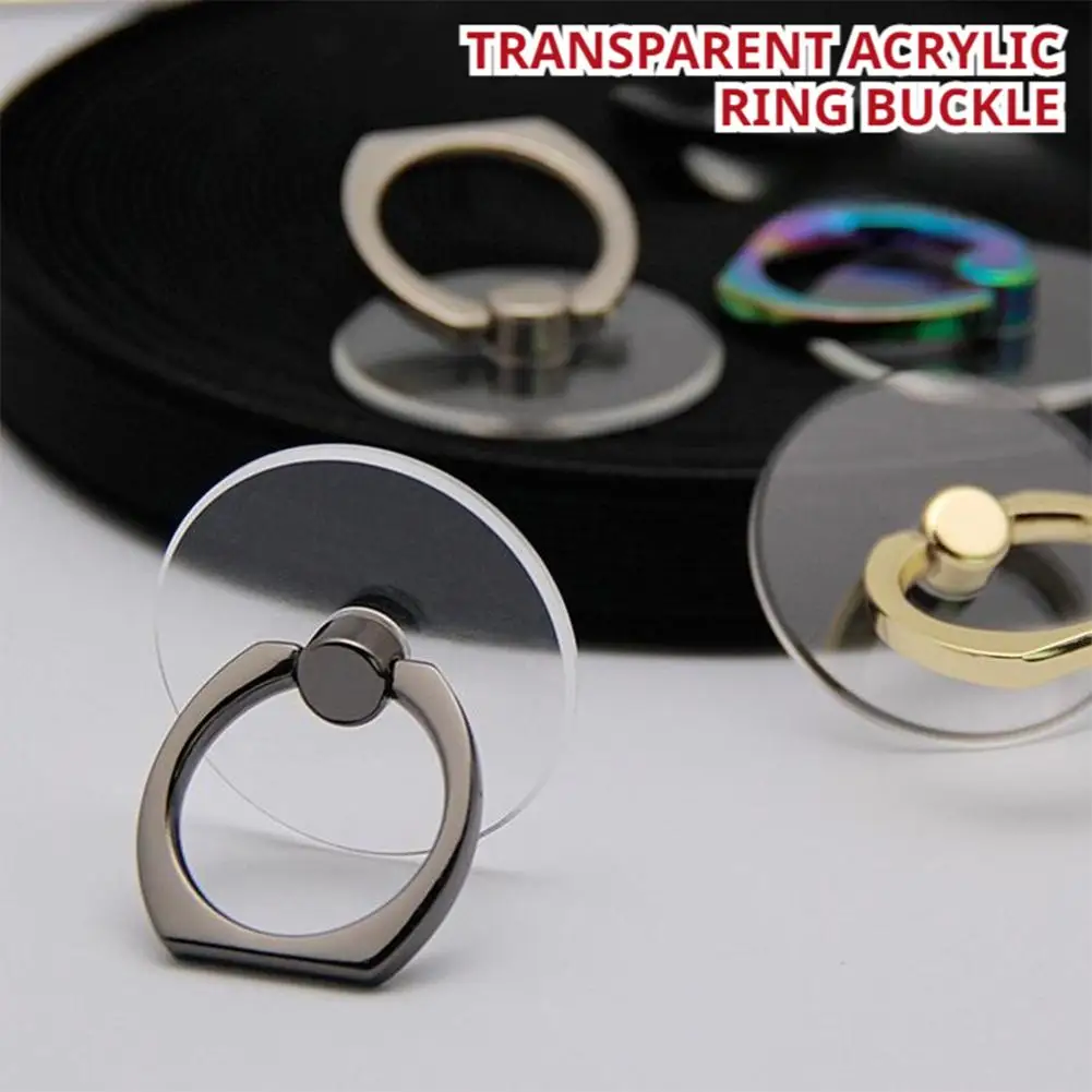 Round Transparent Acrylic Holder Transparent Smartphone Kickstand For Mobile Phone 360°Degree Rotation Smartphone Kickstand