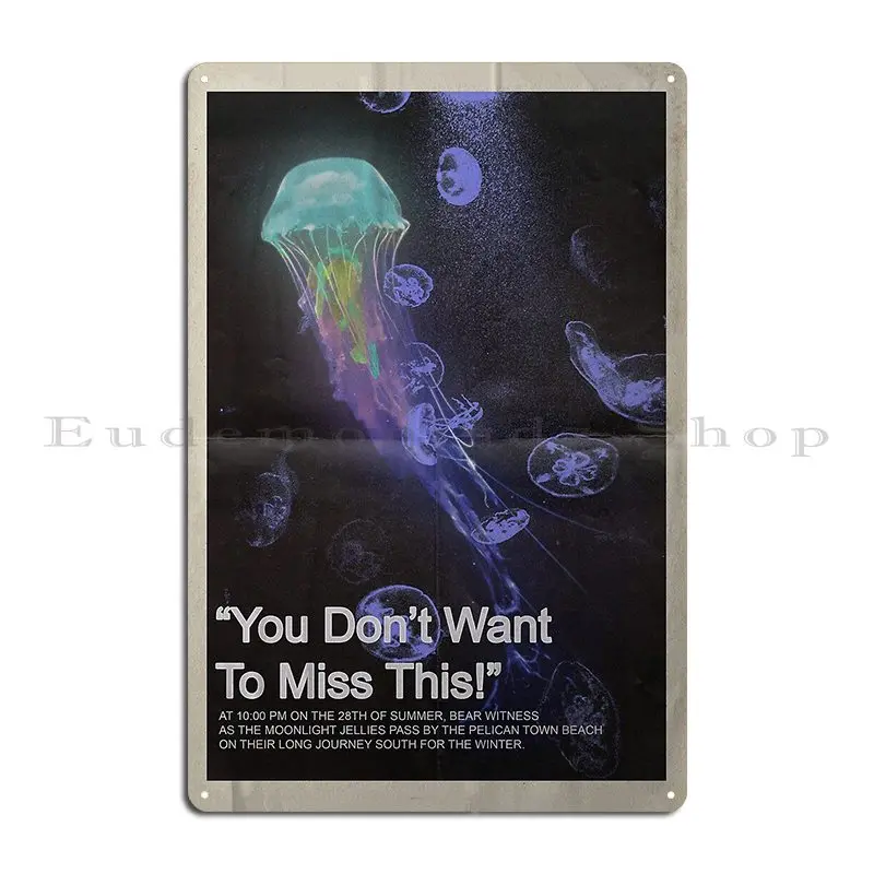 Dance Of The Moonlight Jellies Ad Biteofourbark Metal Sign Designing Wall Cave Club Bar Decoration Tin Sign Poster