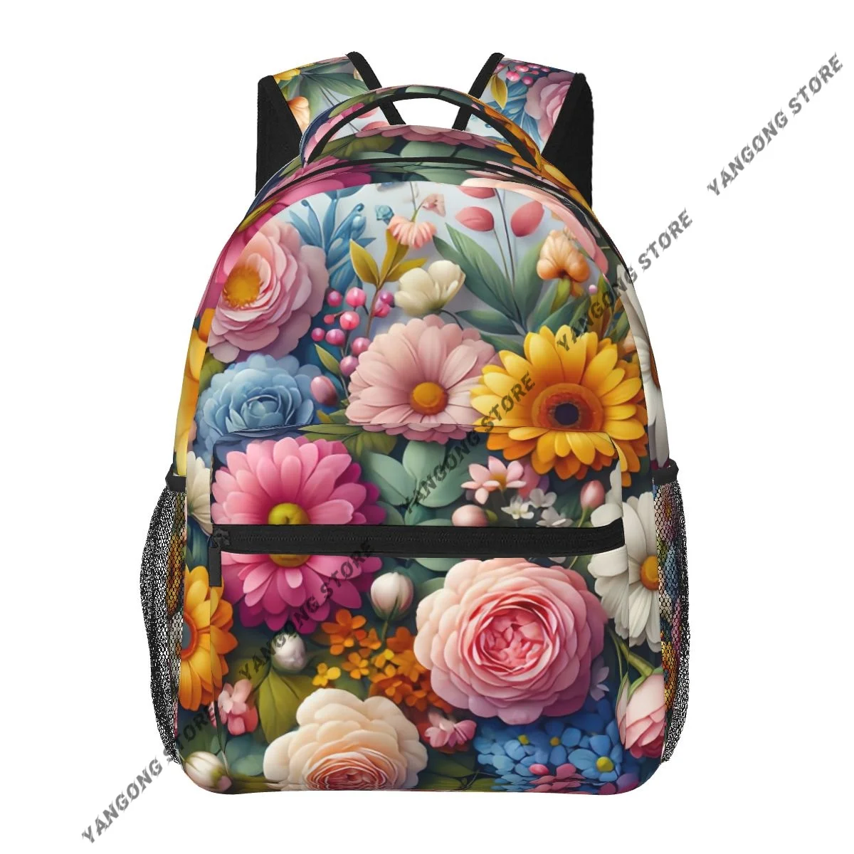 

Рюкзак, повседневная дорожная сумка, школьная сумка с красочными цветами и цветочным букетом, модная сумка через плечо для девочек-подростков, рюкзак