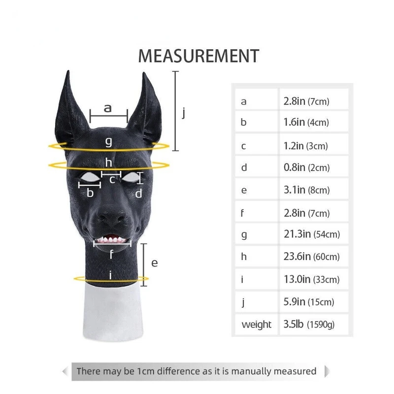 Silicone Black Dog Head Mask Halloween Costume for Cosplay Casual Dressers Cross Dress and Cosplay Stage Costumes