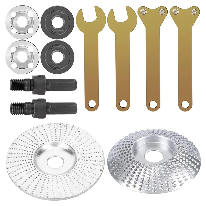 

HOT-2Pcs Wood Grinding Wheel, Carving Abrasive Disc Angle Grinder Disc With Shank Arbor Mandrel Drill Adaptor Carving Tool