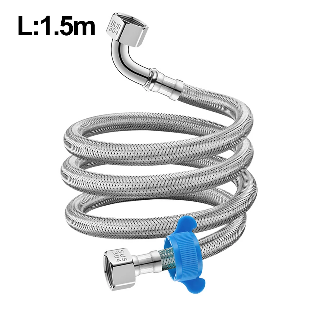 304 Stainless Steel Braided Hose Single-side Elbow Water Heater Toilet Explosion-proof High-pressure Hot Cold Water Inlet