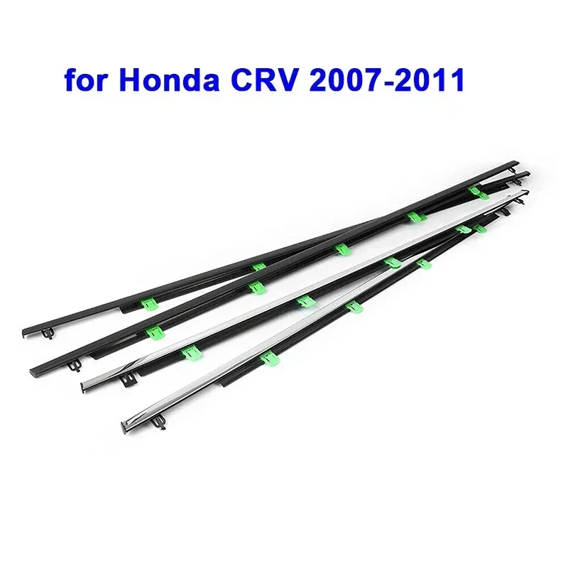 Car Window Weatherstrip Silver Plated Side Door Glass Window Sealing Strip Weather Strip Moulding Trim For Honda CRV 2007-2022 image 3