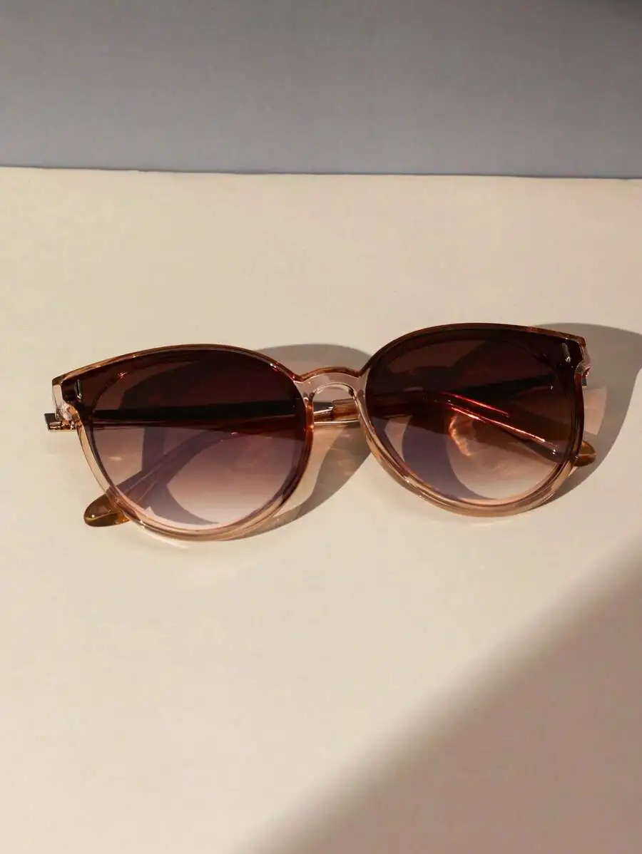 1pc Women Plastic Cat Eye Frame Tinted Lens Personalized Fashion Glasses For Vacation Rave Party Outdoor Vacation Driving view 4