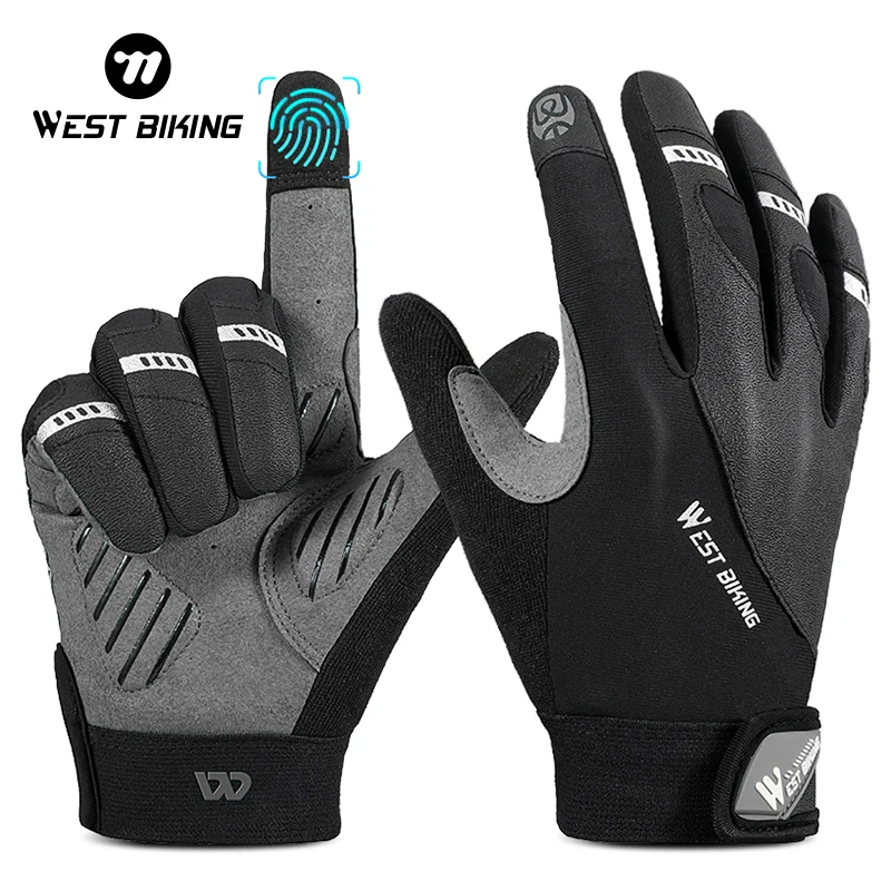 WEST BIKING Cycling Spring Summer Sports Fitness Gloves Touch Screen Men Women MTB Gloves Autumn Winter Thermal Bicycle Gloves